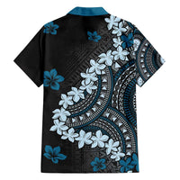 Bula Fiji Women's Day Family Matching Off The Shoulder Long Sleeve Dress and Hawaiian Shirt Indigo Masi Tapa LT7 - Polynesian Pride