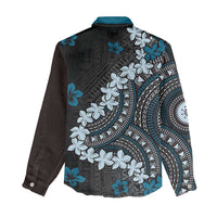 Bula Fiji Women's Day Women Casual Shirt Indigo Masi Tapa LT7 - Polynesian Pride