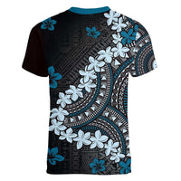 Bula Fiji Women's Day Women V-Neck T-Shirt Indigo Masi Tapa LT7 - Polynesian Pride