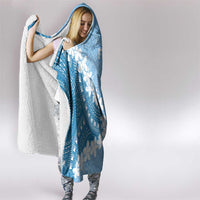 Bula Fiji Women's Day Hooded Blanket Turquoise Masi Tapa LT7