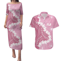 Bula Fiji Women's Day Couples Matching Puletasi and Hawaiian Shirt Pink Masi Tapa LT7 Pink - Polynesian Pride