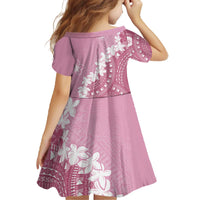 Bula Fiji Women's Day Family Matching Off The Shoulder Long Sleeve Dress and Hawaiian Shirt Pink Masi Tapa LT7 - Polynesian Pride