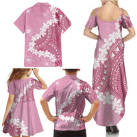 Bula Fiji Women's Day Family Matching Summer Maxi Dress and Hawaiian Shirt Pink Masi Tapa LT7 - Polynesian Pride