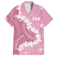 Bula Fiji Women's Day Family Matching Summer Maxi Dress and Hawaiian Shirt Pink Masi Tapa LT7 Dad's Shirt - Short Sleeve Pink - Polynesian Pride