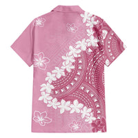 Bula Fiji Women's Day Family Matching Tank Maxi Dress and Hawaiian Shirt Pink Masi Tapa LT7 - Polynesian Pride