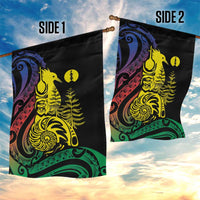 New Caledonia Kanaky Garden Flag Stylized Fleche Faitiere With Kagu Bird