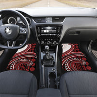 Bula Fiji Vintage Tapa Car Mats Kaivity Masi Wave Motifs - Red