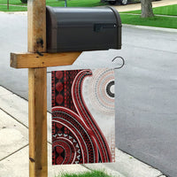 Bula Fiji Vintage Tapa Garden Flag Kaivity Masi Wave Motifs - Red