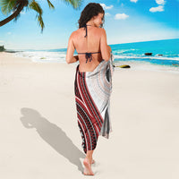 Bula Fiji Vintage Tapa Sarong Kaivity Masi Wave Motifs - Red