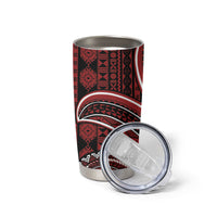 Bula Fiji Vintage Tapa Tumbler Cup Kaivity Masi Wave Motifs - Red
