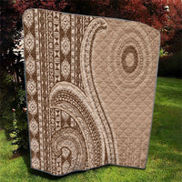 Bula Fiji Vintage Tapa Quilt Kaivity Masi Wave Motifs - Mocha