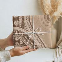Bula Fiji Vintage Tapa Wrapping Paper Kaivity Masi Wave Motifs - Mocha
