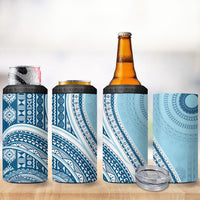 Bula Fiji Vintage Tapa 4 in 1 Can Cooler Tumbler Kaivity Masi Wave Motifs - Turquoise LT7 - Polynesian Pride