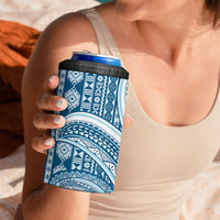 Bula Fiji Vintage Tapa 4 in 1 Can Cooler Tumbler Kaivity Masi Wave Motifs - Turquoise LT7 - Polynesian Pride