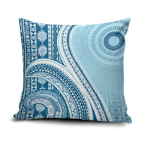 Bula Fiji Vintage Tapa Pillow Cover Kaivity Masi Wave Motifs - Turquoise