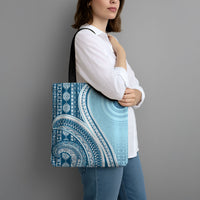 Bula Fiji Vintage Tapa Tote Bag Kaivity Masi Wave Motifs - Turquoise