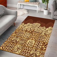 Niue Hiapo Motif Area Rug Tapa Classic LT7 - Polynesian Pride
