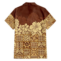 Niue Hiapo Motif Family Matching Off The Shoulder Long Sleeve Dress and Hawaiian Shirt Tapa Classic LT7 - Polynesian Pride