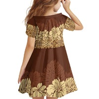 Niue Hiapo Motif Family Matching Short Sleeve Bodycon Dress and Hawaiian Shirt Tapa Classic LT7 - Polynesian Pride