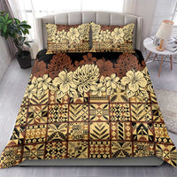 Niue Hiapo Motif Bedding Set Tapa Classic - Black Ver LT7 - Polynesian Pride