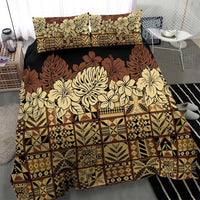 Niue Hiapo Motif Bedding Set Tapa Classic - Black Ver LT7 - Polynesian Pride