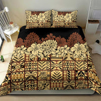 Niue Hiapo Motif Bedding Set Tapa Classic - Black Ver LT7 - Polynesian Pride