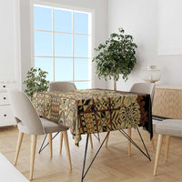 Niue Hiapo Motif Tablecloth Tapa Classic - Black Ver LT7 - Polynesian Pride