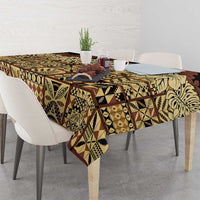 Niue Hiapo Motif Tablecloth Tapa Classic - Black Ver LT7 - Polynesian Pride