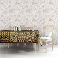 Niue Hiapo Motif Tablecloth Tapa Classic - Black Ver LT7 - Polynesian Pride