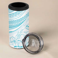 Sharks Couple Dreamy Polynesians Floral Sea 4 in 1 Can Cooler Tumbler Turquoise LT7 - Polynesian Pride