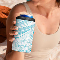 Sharks Couple Dreamy Polynesians Floral Sea 4 in 1 Can Cooler Tumbler Turquoise LT7 - Polynesian Pride