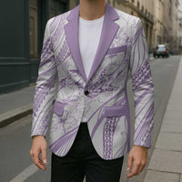 Sharks Couple Dreamy Polynesians Floral Sea Blazer Lilac - Polynesian Pride