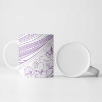 Sharks Couple Dreamy Polynesians Floral Sea Ceramic Mug Lilac - Polynesian Pride