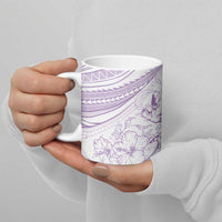 Sharks Couple Dreamy Polynesians Floral Sea Ceramic Mug Lilac - Polynesian Pride