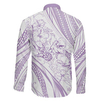 Sharks Couple Dreamy Polynesians Floral Sea Family Matching Mermaid Dress and Hawaiian Shirt Lilac LT7 - Polynesian Pride