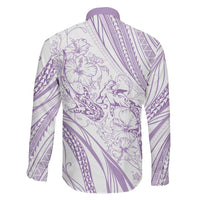 Sharks Couple Dreamy Polynesians Floral Sea Family Matching Off Shoulder Maxi Dress and Hawaiian Shirt Lilac LT7 - Polynesian Pride
