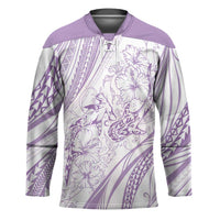 Sharks Couple Dreamy Polynesians Floral Sea Hockey Jersey Lilac - Polynesian Pride