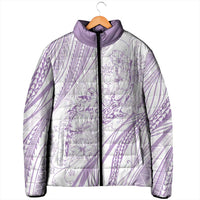 Sharks Couple Dreamy Polynesians Floral Sea Padded Jacket Lilac - Polynesian Pride