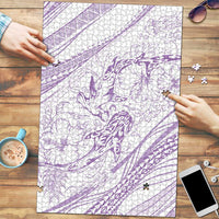 Sharks Couple Dreamy Polynesians Floral Sea Puzzle Lilac - Polynesian Pride