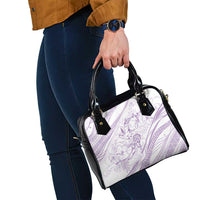Sharks Couple Dreamy Polynesians Floral Sea Shoulder Handbag Lilac - Polynesian Pride