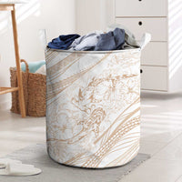 Sharks Couple Dreamy Polynesians Floral Sea Laundry Basket Hazel - Polynesian Pride
