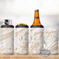Sharks Couple Dreamy Polynesians Floral Sea 4 in 1 Can Cooler Tumbler Hazel LT7 - Polynesian Pride