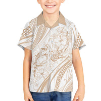 Sharks Couple Dreamy Polynesians Floral Sea Family Matching Off Shoulder Short Dress and Hawaiian Shirt Hazel LT7 Son's Shirt Hazel - Polynesian Pride
