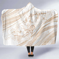 Sharks Couple Dreamy Polynesians Floral Sea Hooded Blanket Hazel - Polynesian Pride