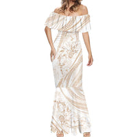 Sharks Couple Dreamy Polynesians Floral Sea Mermaid Dress Hazel - Polynesian Pride