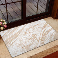 Sharks Couple Dreamy Polynesians Floral Sea Rubber Doormat Hazel - Polynesian Pride