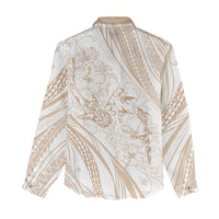 Sharks Couple Dreamy Polynesians Floral Sea Women Casual Shirt Hazel LT7 - Polynesian Pride