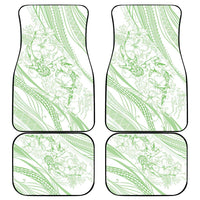 Sharks Couple Dreamy Polynesians Floral Sea Car Mats Emerald - Polynesian Pride