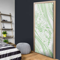 Sharks Couple Dreamy Polynesians Floral Sea Door Cover Emerald - Polynesian Pride