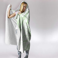 Sharks Couple Dreamy Polynesians Floral Sea Hooded Blanket Emerald - Polynesian Pride